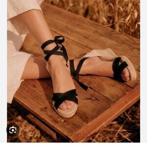 Sezane Ilda espadrilles, NWOT. Black suede.